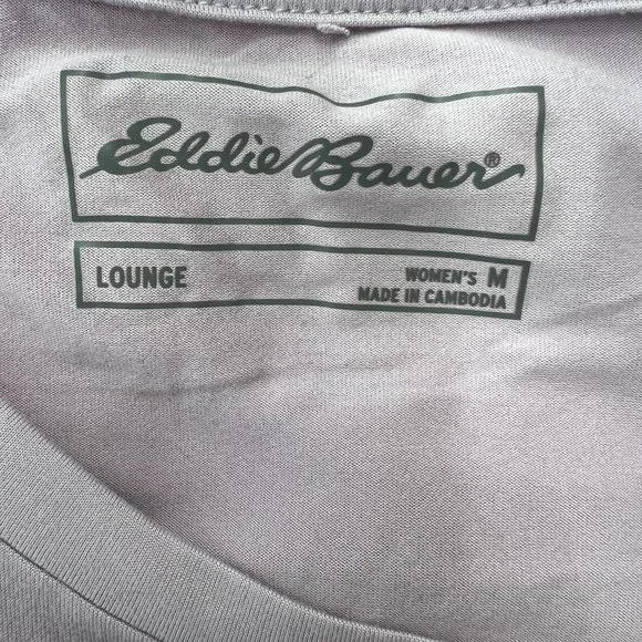 Eddie Bauer Women's Short Sleeve Crewneck Loungewear Tee T-Shirt Gray Size M - Picture 4 of 5